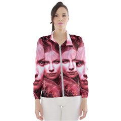 Portrait Woman Red Face Pretty Windbreaker (women) by Wegoenart