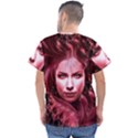 Portrait Woman Red Face Pretty Men s V-Neck Scrub Top View2