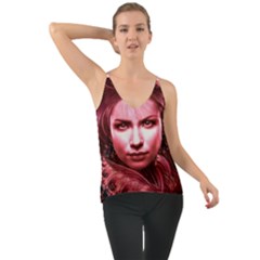 Portrait Woman Red Face Pretty Chiffon Cami by Wegoenart