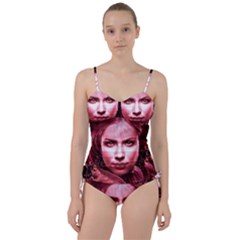 Portrait Woman Red Face Pretty Sweetheart Tankini Set by Wegoenart