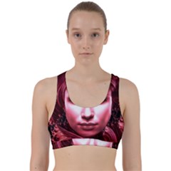 Portrait Woman Red Face Pretty Back Weave Sports Bra by Wegoenart