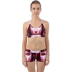 Portrait Woman Red Face Pretty Back Web Gym Set by Wegoenart