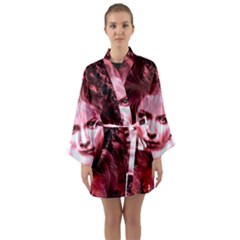 Portrait Woman Red Face Pretty Long Sleeve Kimono Robe by Wegoenart