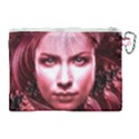 Portrait Woman Red Face Pretty Canvas Cosmetic Bag (XL) View2