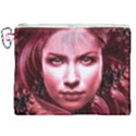 Portrait Woman Red Face Pretty Canvas Cosmetic Bag (XXL) View1