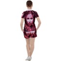 Portrait Woman Red Face Pretty Women s Tee and Shorts Set View2