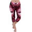 Portrait Woman Red Face Pretty Lightweight Velour Capri Yoga Leggings View1