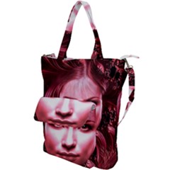 Portrait Woman Red Face Pretty Shoulder Tote Bag by Wegoenart