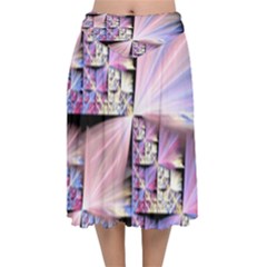 Fractal Art Artwork Digital Art Velvet Flared Midi Skirt by Wegoenart