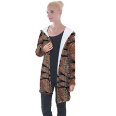 Fractals Artistic Digital Design Longline Hooded Cardigan