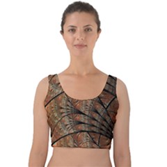 Fractals Artistic Digital Design Velvet Crop Top by Wegoenart