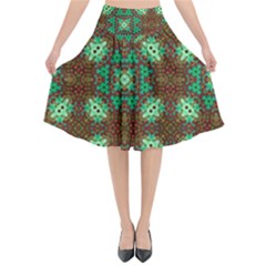 Art Design Template Decoration Flared Midi Skirt