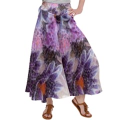 Flower Digital Art Artwork Abstract Satin Palazzo Pants