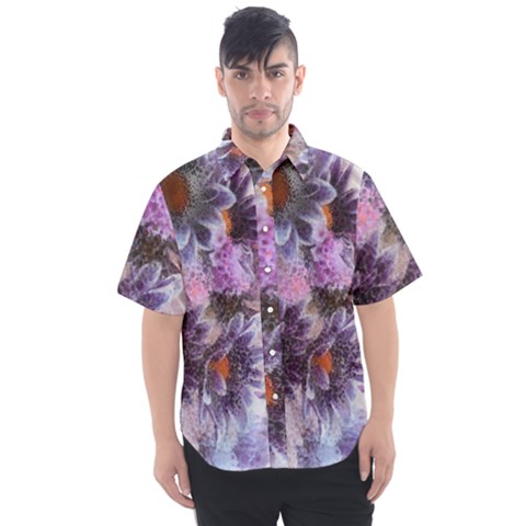 Flower Digital Art Artwork Abstract Men s Short Sleeve Shirt by Wegoenart