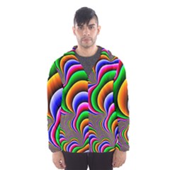 Fractal Background Pattern Color Hooded Windbreaker (men)