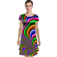 Fractal Background Pattern Color Cap Sleeve Nightdress by Wegoenart