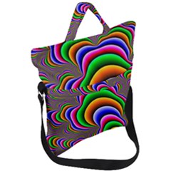 Fractal Background Pattern Color Fold Over Handle Tote Bag