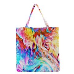 Background Drips Fluid Colorful Grocery Tote Bag by Wegoenart