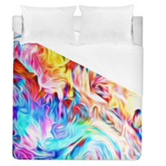 Background Drips Fluid Colorful Duvet Cover (queen Size) by Wegoenart