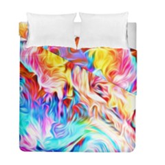 Background Drips Fluid Colorful Duvet Cover Double Side (full/ Double Size) by Wegoenart