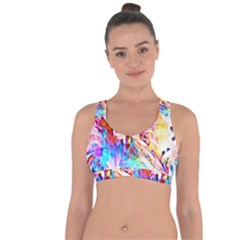 Background Drips Fluid Colorful Cross String Back Sports Bra by Wegoenart