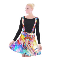 Background Drips Fluid Colorful Suspender Skater Skirt by Wegoenart