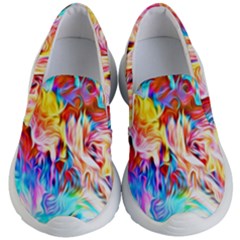 Background Drips Fluid Colorful Kids  Lightweight Slip Ons by Wegoenart