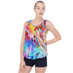 Background Drips Fluid Colorful Bubble Hem Chiffon Tank Top