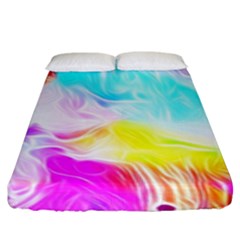 Background Drips Fluid Colorful Pattern Fitted Sheet (king Size) by Wegoenart