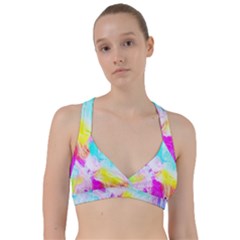 Background Drips Fluid Colorful Pattern Sweetheart Sports Bra by Wegoenart