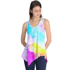 Background Drips Fluid Colorful Pattern Sleeveless Tunic by Wegoenart