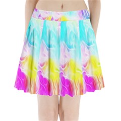 Background Drips Fluid Colorful Pattern Pleated Mini Skirt by Wegoenart