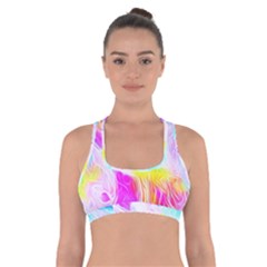 Background Drips Fluid Colorful Pattern Cross Back Sports Bra by Wegoenart