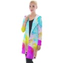 Background Drips Fluid Colorful Pattern Hooded Pocket Cardigan View1