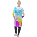 Background Drips Fluid Colorful Pattern Hooded Pocket Cardigan View2