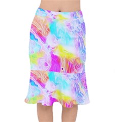 Background Drips Fluid Colorful Pattern Mermaid Skirt by Wegoenart