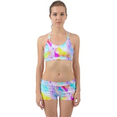 Background Drips Fluid Colorful Pattern Back Web Gym Set by Wegoenart