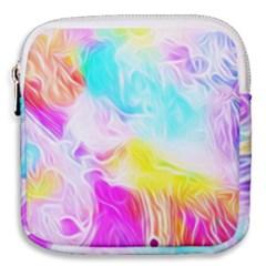 Background Drips Fluid Colorful Pattern Mini Square Pouch