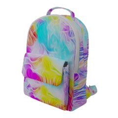 Background Drips Fluid Colorful Pattern Flap Pocket Backpack (large)