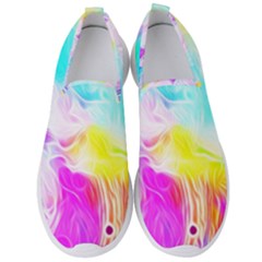 Background Drips Fluid Colorful Pattern Men s Slip On Sneakers