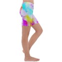 Background Drips Fluid Colorful Pattern Kids  Lightweight Velour Capri Yoga Leggings View3