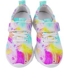 Background Drips Fluid Colorful Pattern Kids  Velcro Strap Shoes