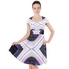 Patterns Fractal Background Digital Cap Sleeve Midi Dress