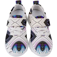 Patterns Fractal Background Digital Kids  Velcro Strap Shoes