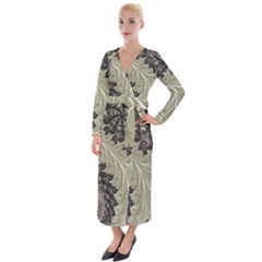 Pattern Decoration Retro Velvet Maxi Wrap Dress by Wegoenart