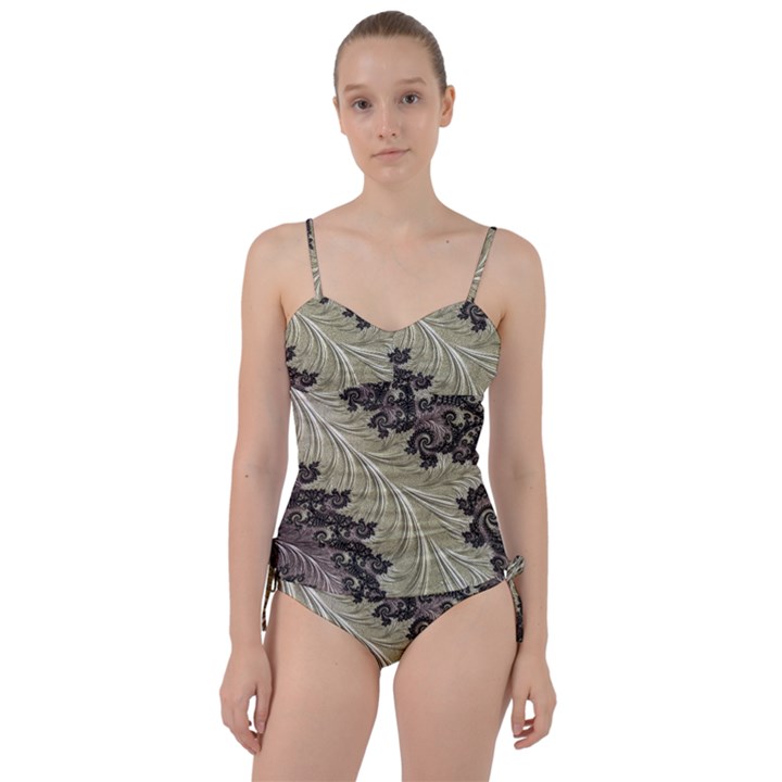 Pattern Decoration Retro Sweetheart Tankini Set