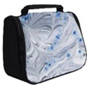 Marbled Paper Mottle Color Movement Blue White Full Print Travel Pouch (Big) View2