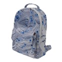 Marbled Paper Mottle Color Movement Blue White Flap Pocket Backpack (Large) View1