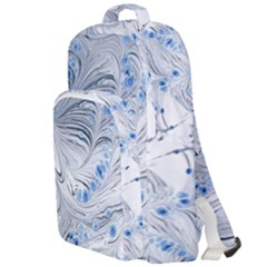 Marbled Paper Mottle Color Movement Blue White Double Compartment Backpack by Wegoenart