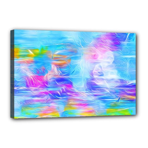 Background Drips Fluid Colorful Canvas 18  X 12  (stretched) by Wegoenart